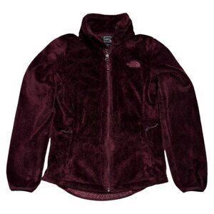 The North Face Burgundy Faux Fur FLEECE Outdoor Fall Spring Jacket Womens XS
